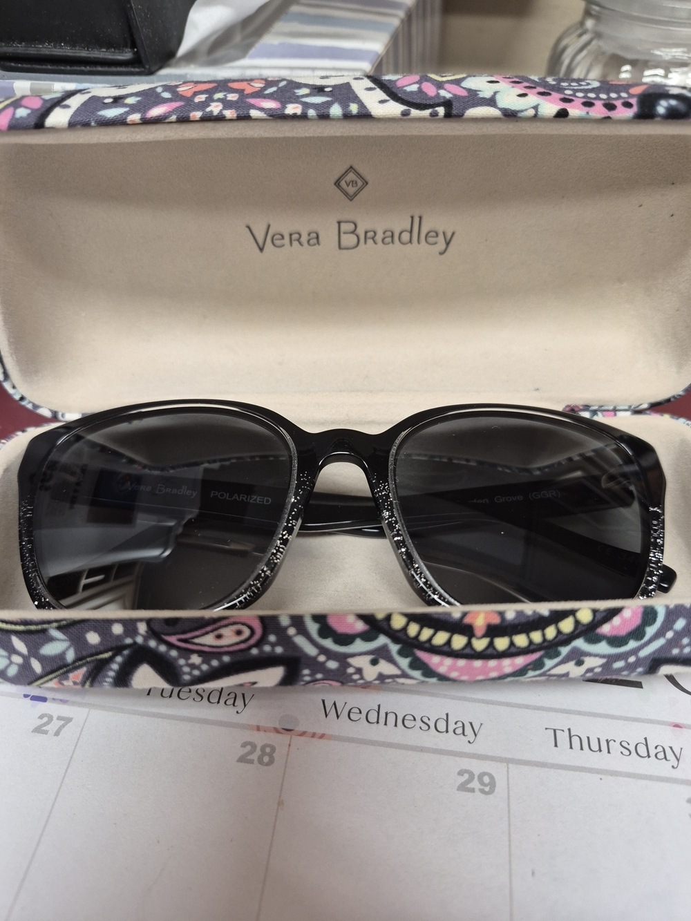 Vera Bradley Black Sunglasses with Glitter Accents